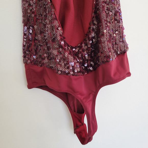 Michael Costello x Revolve Penelope Bodysuit Sequin Open Back Sexy Women XS - Picture 10 of 14